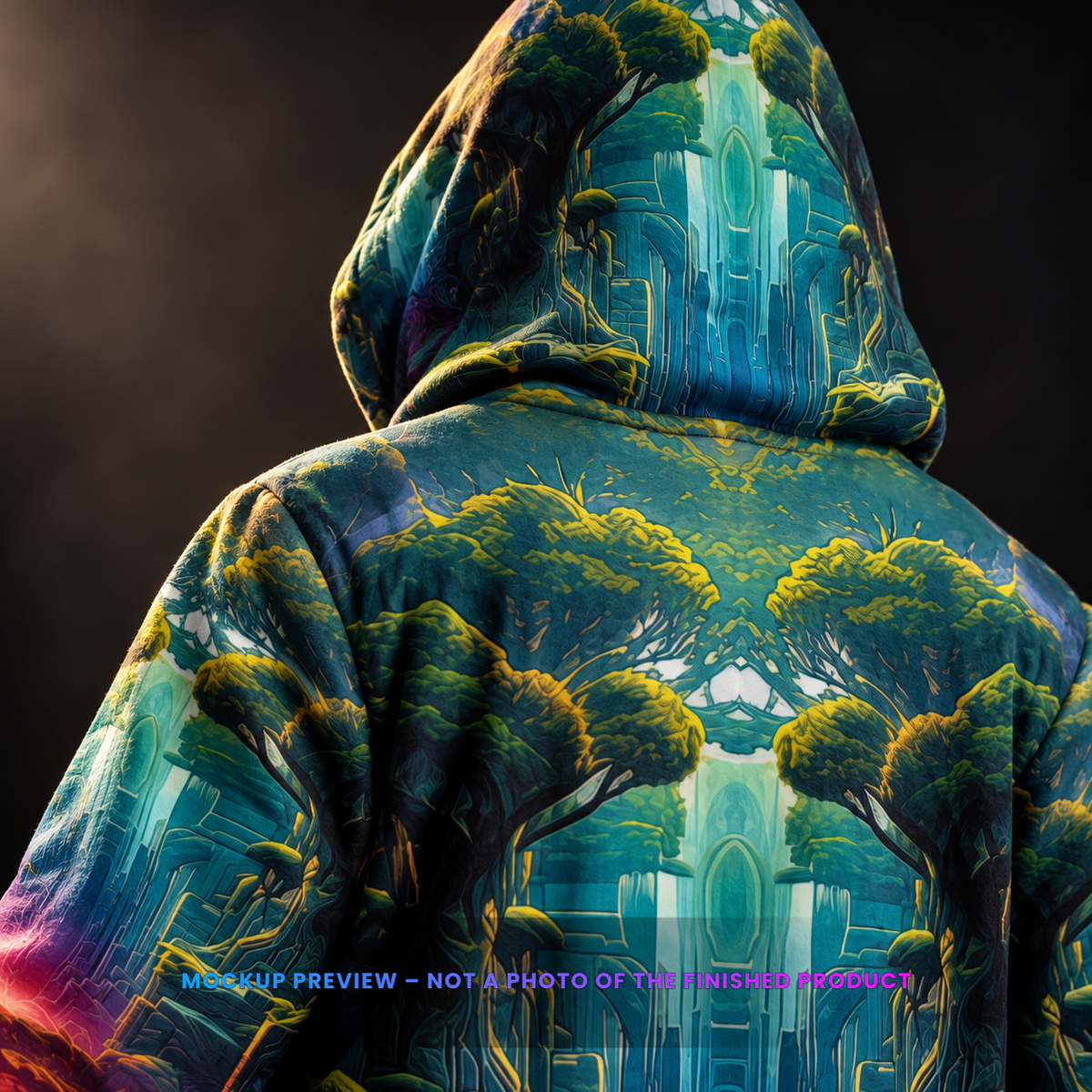 Remnant hooded cloak: mockup preview, not a photo of the finished product