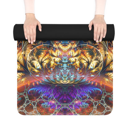 Immortal Truth yoga mat with the full edge-to-edge print design.