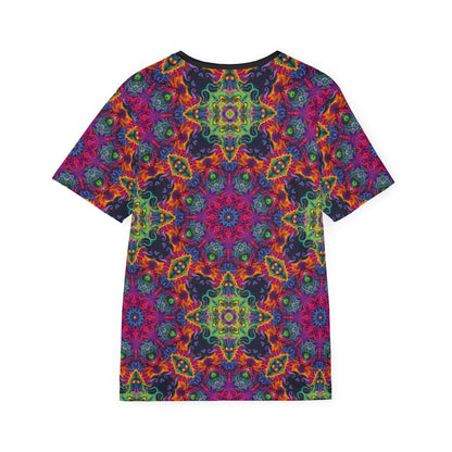 Back view of the Lucid Dream sport tee with the print continuing across the fabric.