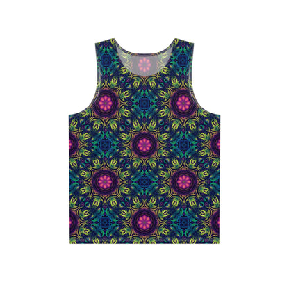Front view of the Gatekeepers Pattern men's tank top showing the full mystical print.