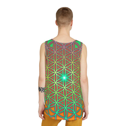 Side angle view of a model wearing the 311 FOL men's tank top.