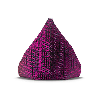 The small size Pink Flower of Life bean bag chair cover shown beside the big size.