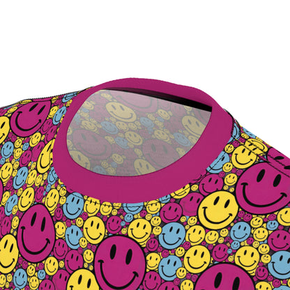 "Purple Yellow Blue Smiley Pattern" PREMIUM TEE