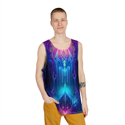 Close-up of the Midnight Spell print detail on the tank top.