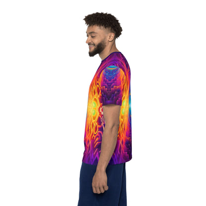 Maze of Life V3 men's sport tee shown fully spread to display the design.
