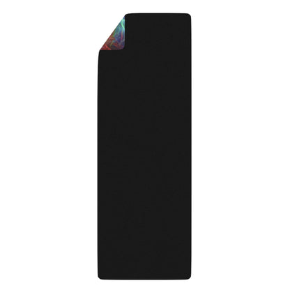 Genesis V2 yoga mat laid flat on the floor, edge-to-edge print visible.