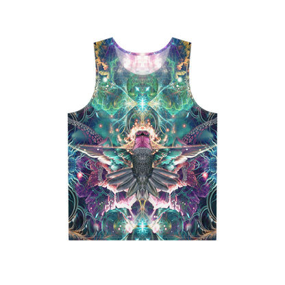 Front view of the Nectar men's tank top with a vibrant floral print across the chest.