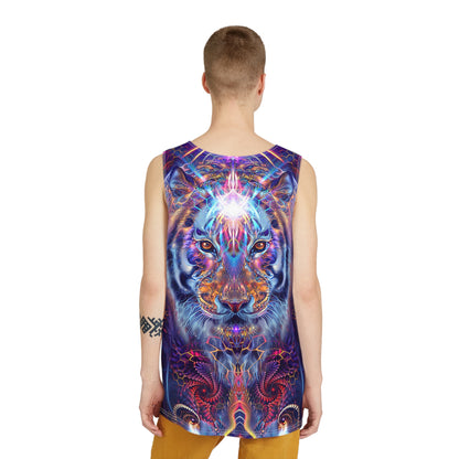 Back view of the Empurrress men's tank top showing the all-over print continuing across the fabric.