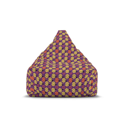 "Purple Melting Smiley" BEAN BAG CHAIR COVER