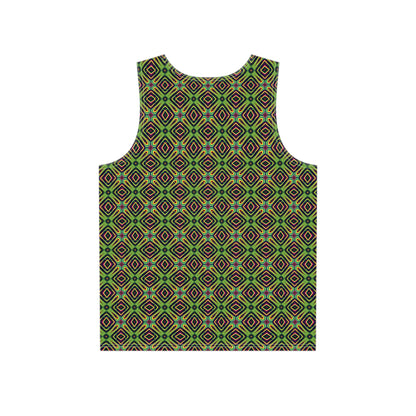 Close-up of the LSDream graphic printed on the tank top fabric.