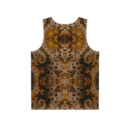 Close-up of the Fractaleon print on a men's tank top.