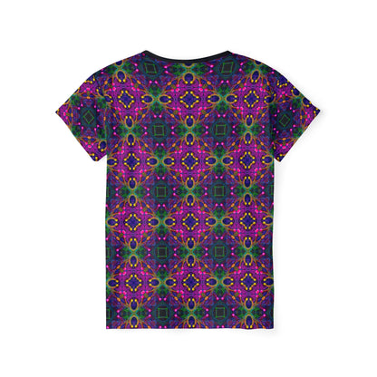 Back view of the "Kiss Me Pattern" sport tee, showing the print continuing across the fabric.
