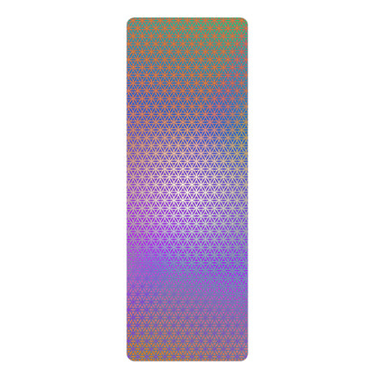Flat lay of the Flower de Life yoga mat showing the full sacred geometry print.