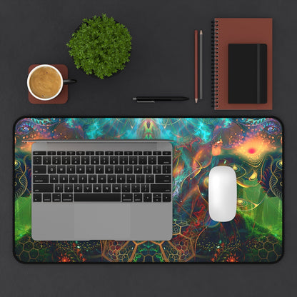 Top-down view of the full To Tree or Not to Tree Bottom Section desk mat.