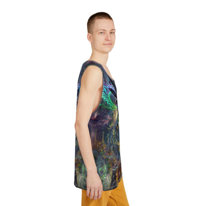 Flat lay of the Heightened Stroll men's tank top.