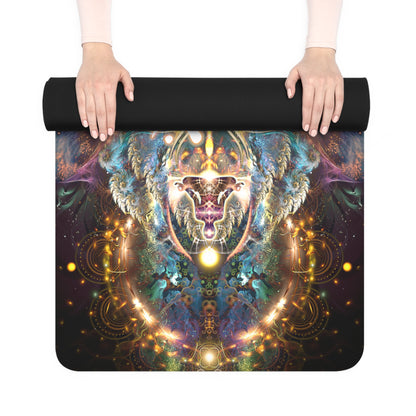 Photo of the Density 432 print on the yoga mat.