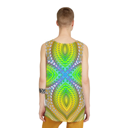The Activation Initiated men's tank top design shown from above.