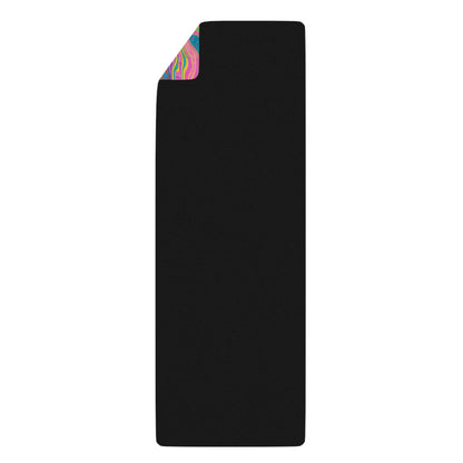 Underside of the UV Bleed yoga mat showing the black natural rubber anti-slip bottom.