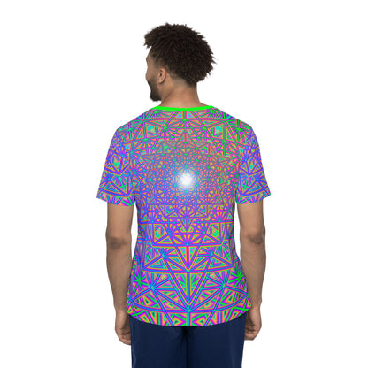 Folded view of the "Flower of Tron" men's sport tee showing the printed design.