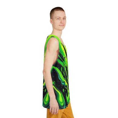 The Slimer men's tank top design from above.