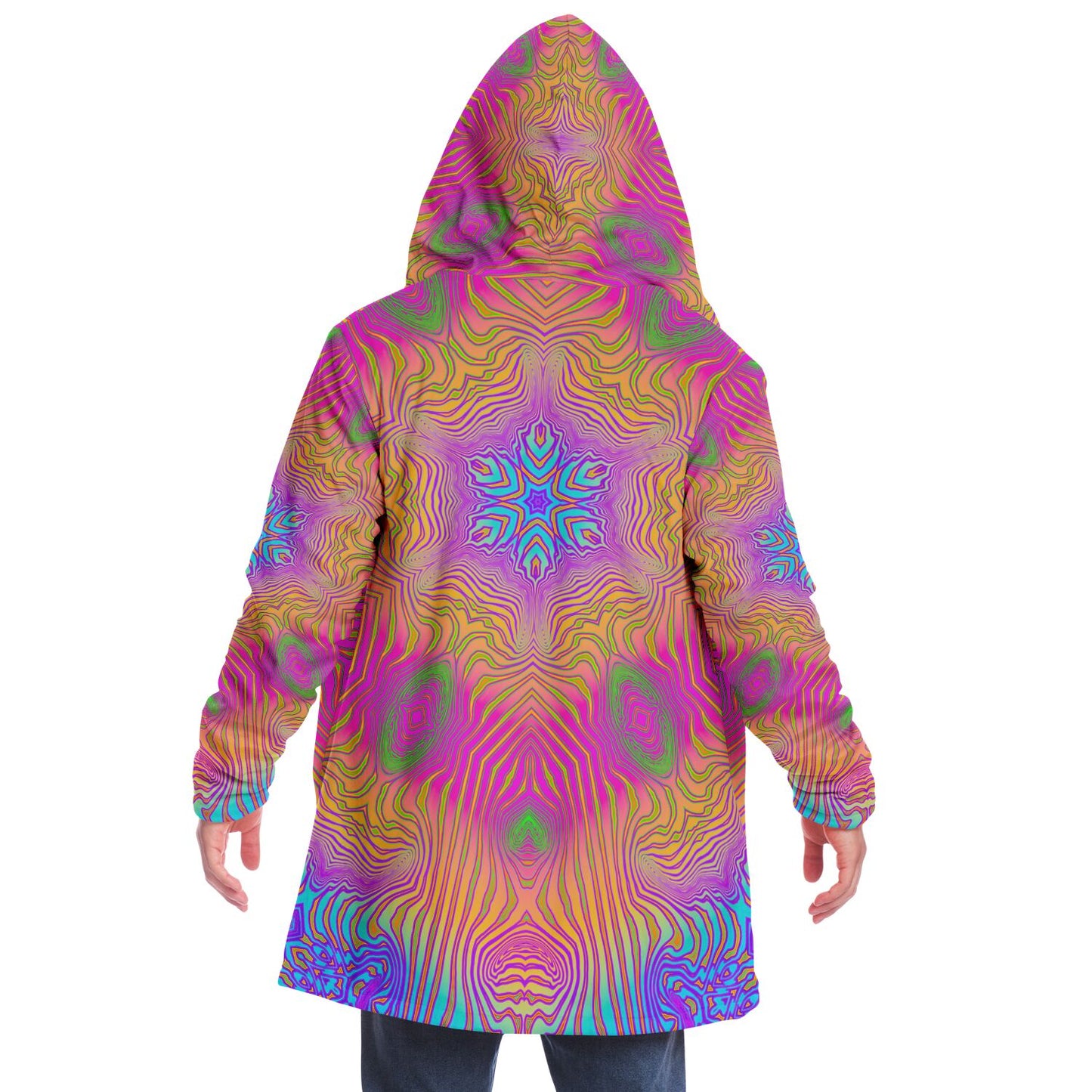 "Neon King Mandala" HOODED CLOAK