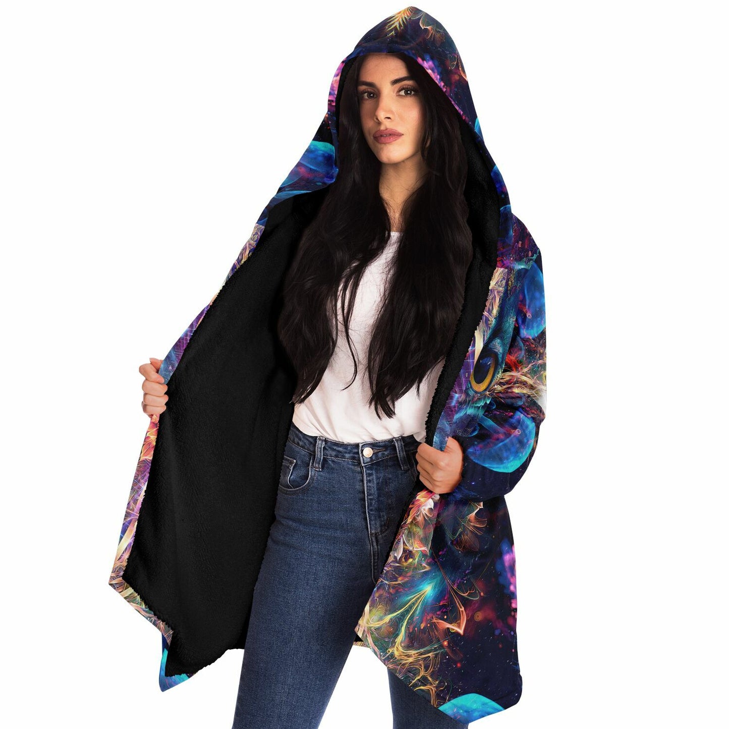 "Peekaboo" HOODED CLOAK (Black)