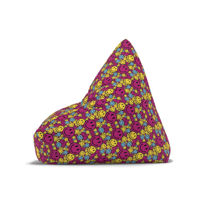 "Purple Yellow Blue Smiley Pattern" BEAN BAG CHAIR COVER