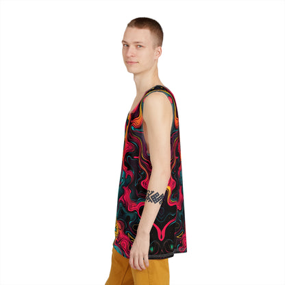 Folded view of the Neon Oil men's tank top.