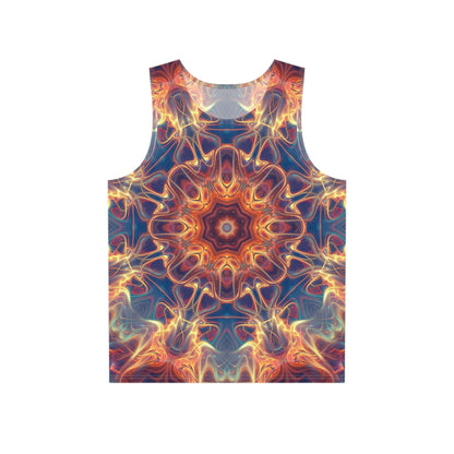 Flat lay of the Aquatic Rays men's tank top showing the full print design.