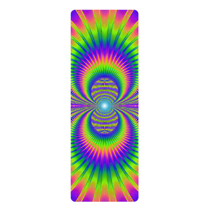 Front view of the Blast Off psychedelic print yoga mat
