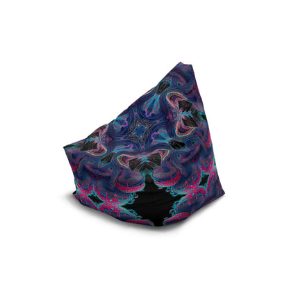 Back view of the Mushroom Tree Mandala bean bag chair cover.