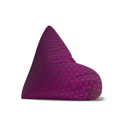 Overhead view of the Pink Flower of Life bean bag chair cover pattern.