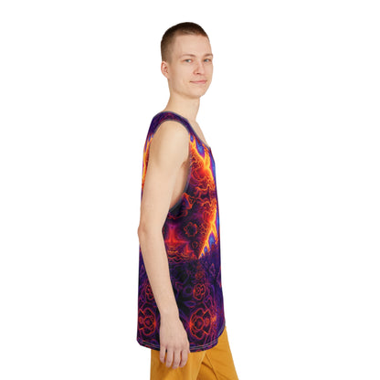 Folded Lilith's Gate men's tank top showing the soft polyester-spandex fabric.