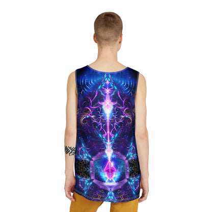 Back view of the ETH City men's tank top showing the all-over print continuing across the fabric.