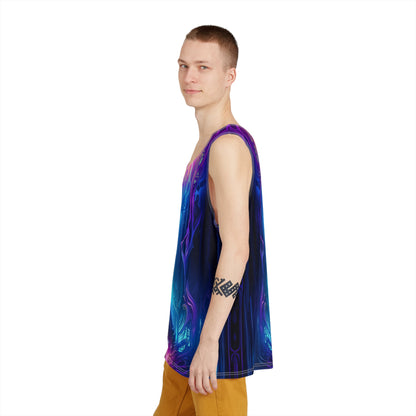 Side view of the Midnight Spell tank top, showing the print along the seam.