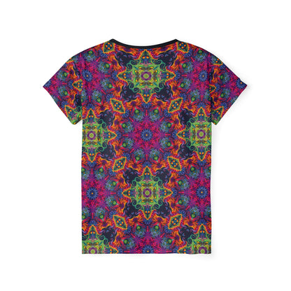 Back view of the Lucid Dream sport tee with the print continuing across the fabric.