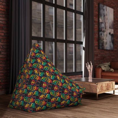 "Smiley Green Yellow Pattern" BEAN BAG CHAIR COVER