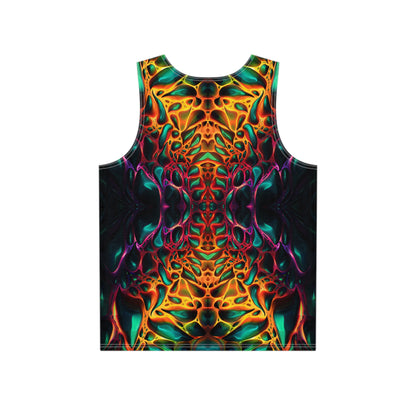 Back view of The Dark Side men's tank top, print continuing across the fabric.