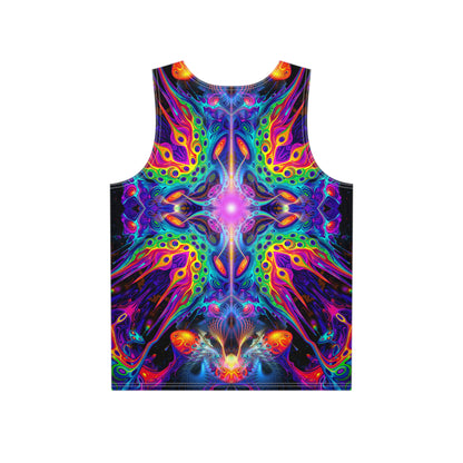 Close-up of the Nebulizer print detail on the tank top fabric.