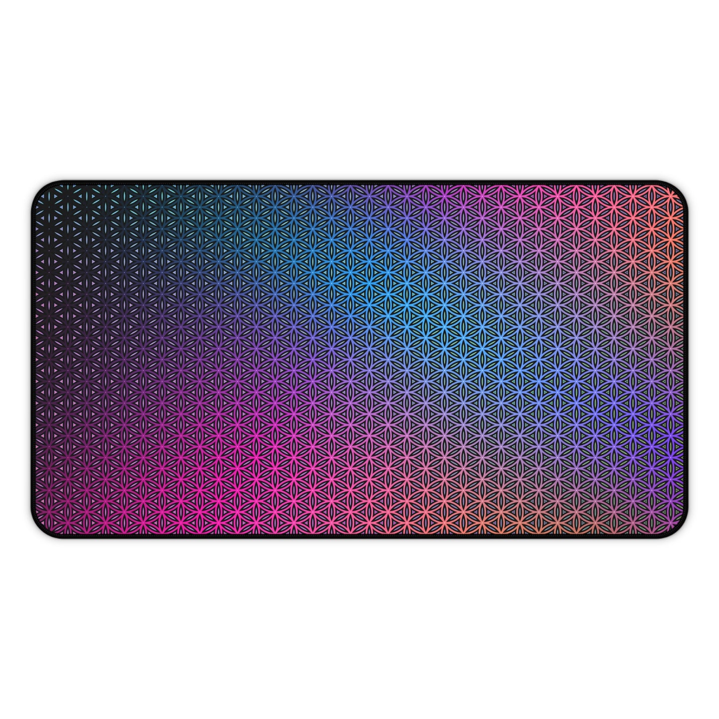 "Rainbow Flower of Life Pattern" DESK MAT (12x18)(12x22)(15.5x31)