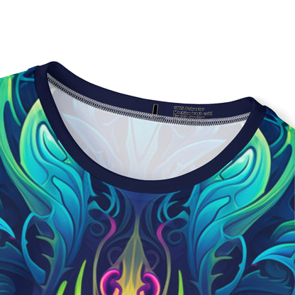 Side view of the Gatekeepers P1 print on the men's sport tee.