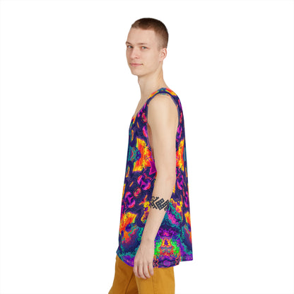 Folded view of the Mush Tree So Color Mandala tank top, showing the mandala print detail.