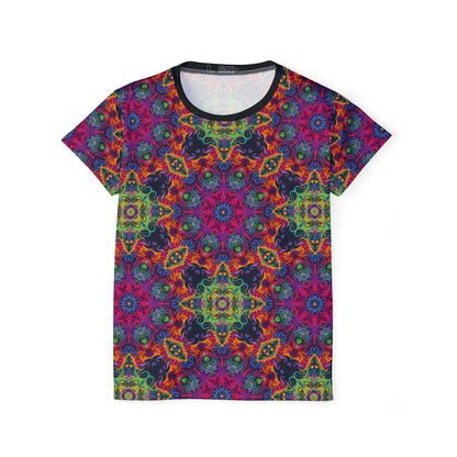 Front view of the Lucid Dream sport tee showing the all-over print design.