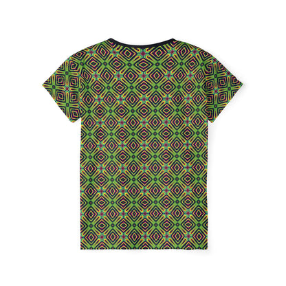 Back view of the LSDream sport tee with the print continuing across the fabric.