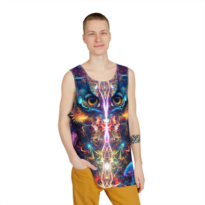 Angled view of the Peekaboo men's tank top.