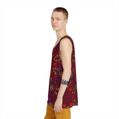 Side view of the Catnip men's tank top on a model.