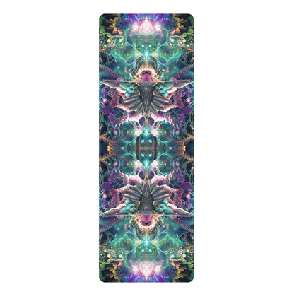 The Nectar V2 yoga mat rolled up, showing the print on the edge