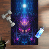 Close-up of the 'Twilight Glow' yoga mat print, showing the microfiber suede surface detail.