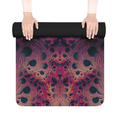 Fractaleon fractal design printed edge-to-edge on a rubber yoga mat.