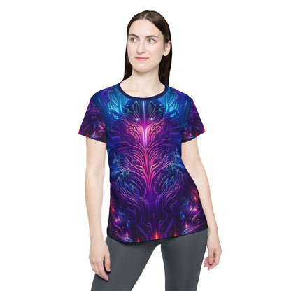 "Midnight Spell" women's sport tee, additional product photo showing the all-over print design.